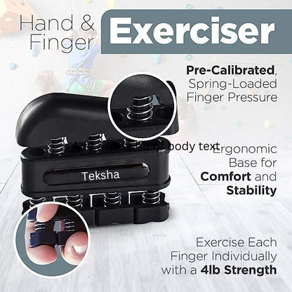 Finger Strengthener - Finger Exerciser for Forearm and Hand Strengthener - Hand Grip Workout Equipment for Musician, Rock Climbing and Therapy