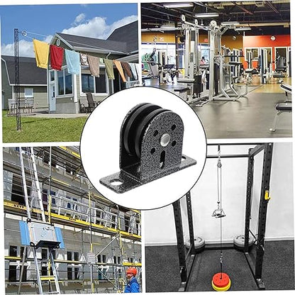 Kisangel 2pcs Bearing Pulley Fitness Equipment for Home Workouts Heavy Duty Mute Wheel with Bolts Smooth Sliding Lifting Pulley for Indoor and Outdoor Use