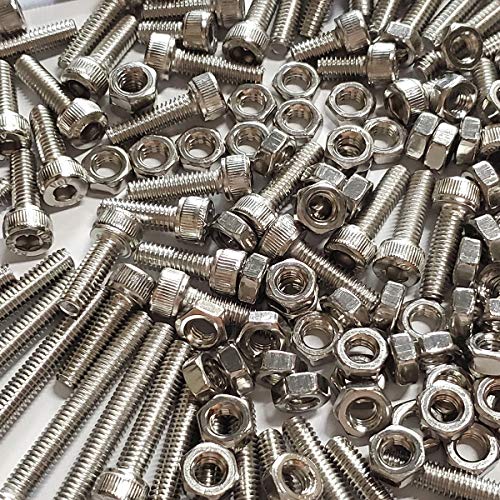 M6 Hex Socket Head Cap Bolts Nuts Screws Assortment Set 304 Stainless Steel Screws M6*10mm/16mm/20mm/30mm/40mm