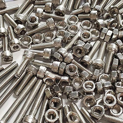 M6 Hex Socket Head Cap Bolts Nuts Screws Assortment Set 304 Stainless Steel Screws M6*10mm/16mm/20mm/30mm/40mm