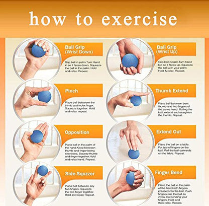 Multiple Resistance Therapy Exercise Gel Squeeze Balls for Hand Finger Wrist Muscles Arthritis Grip Exerciser Strengthening - color: Round ball