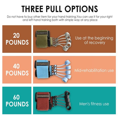1Pcs Hand Gripper Finger Expander Finger Trainer Finger Exerciser Resistance Bands Fitness Finger Force Grip Device Hand Training - color: green