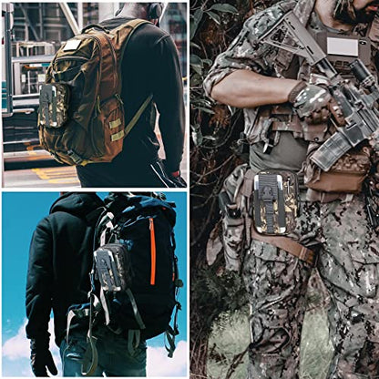 Tactical Molle Pouch Compact Utility Waist Bag Phone Holster Holder for 4.7"-6.9" iPhone 15 Pro Max/15 Pro/14 Plus/14 Pro Max/14/13 Pro Max/13 Pro/12 Pro Max/11 Pro Max - color: Camouflage Digital Grey
