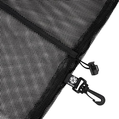 PALTERWEAR Mesh Drawstring Bag with Clip and Toggle Closure (Set of 4, Black, 12 x 16 Inch) for Camping, Outdoor, Shoes, Sandals, Multi-Use - size: 12 x 16 inch