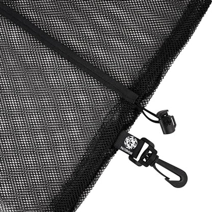 PALTERWEAR Mesh Drawstring Bag with Clip and Toggle Closure (Set of 4, Black, 12 x 16 Inch) for Camping, Outdoor, Shoes, Sandals, Multi-Use - size: 12 x 16 inch