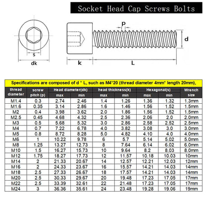M6-1x45mm Socket Head Cap Screws,6Pcs M6x45 Bolts 304 Stainless Steel, Hex Allen Drive, Full Thread, Bright Finish, - size: M6-1x45mm(6Pcs)