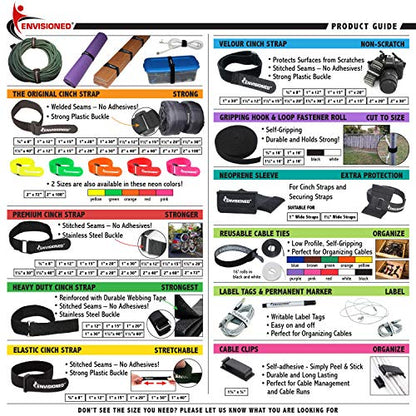 Premium Cinch Straps with Stainless Steel Metal Ring (Buckle), Reusable Durable Hook and Loop, Multipurpose Securing Straps 1" x 60" - 4 Pack - size: 1" x 60"