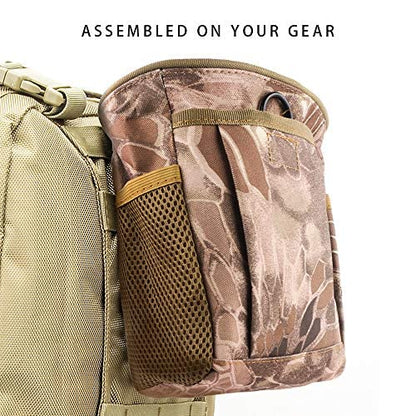 Drawstring Highend Rock Climbing Chalk Bag with a Carabiner Different Pockets for Climbing Bouldering, Gymnastics, Gym Pouch, Cross Fit and Lifting - color: khaki camouflage