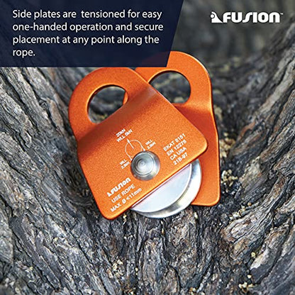 Fusion Climb Ekat Micro Aluminum Side Swing Pulley, Backyard Zipline, Trolley - color: Orange