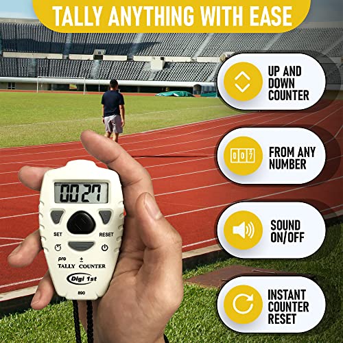 TC-890 Digital Tally Counter, Electronic Up Down Clicker, Add/Subtract People & Pitch Counter for Golf, Lap & Knitting (1-Pack) - size: 1-Pack
