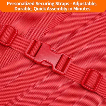 BEYOURD Buckle and Strap Set, 10 Yards Polyester Webbing Strap with 6 Pack Dual Adjustable Side Release Plastic Buckles, 12 Pieces Tri-Glide Slider Clips for Dog Collar (Everyday Series 1 Inch, Red) - color: Red