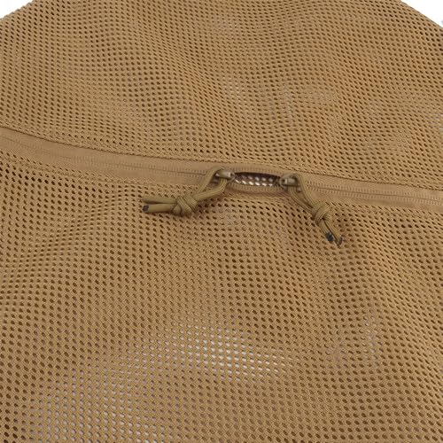 Tactical Mesh Pouch Insert, Modular Utility Admin Pockets Travel Organizer EDC Zipper Pouch 6X12,12X12 - color: TAN, size: 12"x12"