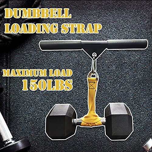J Bryant Fitness Dumbbell Loading Strap for Dip Belt Weight Plate Loading Strap Heavy Duty Weight Belt Accessories - color: Yellow