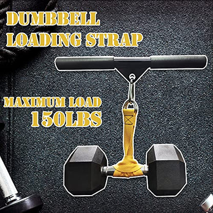 J Bryant Fitness Dumbbell Loading Strap for Dip Belt Weight Plate Loading Strap Heavy Duty Weight Belt Accessories - color: Yellow