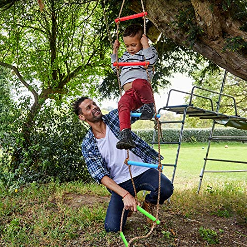 6.6 Ft Climbing Rope Ladder for Kids, Hanging Rope Ladder for Indoor Play Set and Outdoor Tree House, Playground Swing Set and Ninja Slackline | 6-Rung Ninja Line Ladder | Ladder to Climb Tree Kids | Playground Backyard Play Set Accessories - style: Rope