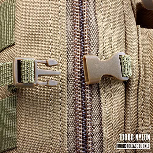 LIVANS Tactical Molle Utility Pouch, EDC Tool Pouch Tactical Phone Pouches Mini Waist Pouches Medical EDC IFAK Pack Mini Design of 3-Day Backpack - color: Khaki
