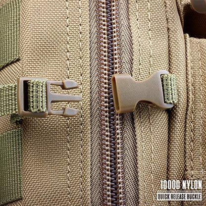 LIVANS Tactical Molle Utility Pouch, EDC Tool Pouch Tactical Phone Pouches Mini Waist Pouches Medical EDC IFAK Pack Mini Design of 3-Day Backpack - color: Khaki