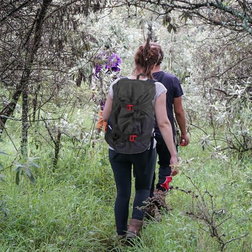 Tiiyee Rock Climbing Rope Bag, Arbor Rope Storage Bag Foldable Backpack with Large Rope Tarp Adjustable Shoulder Straps Waterproof Oxford Large Capacity Ultralight Outdoor Hike Gear Equipment(black) | Large Capacity Rope Storage Bag with Foldable Tarp Des