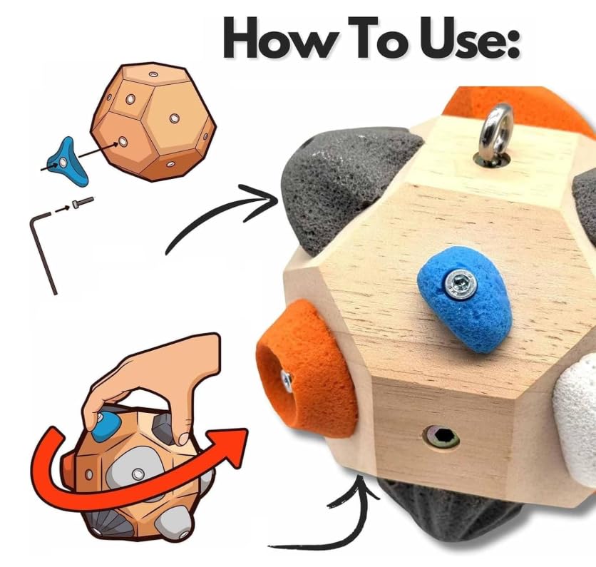 3D Rock Climbing Training Ball, Creating Strength and Precision, Finger Strength Rock Climbing Training Ball, simulating Rock Climbing, Rock Climbing, is a Gift for Climbers