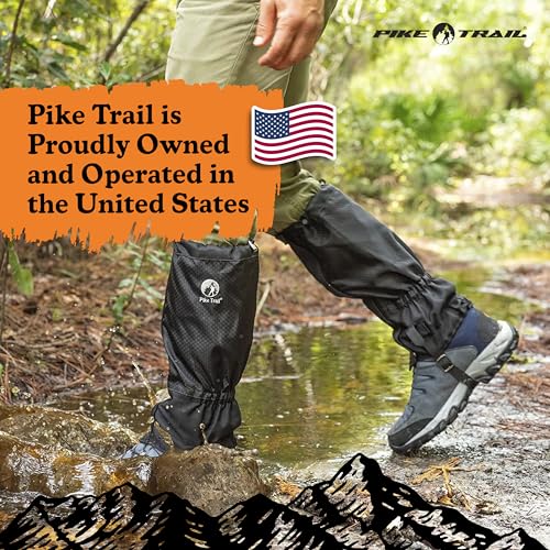 Pike Trail Adjustable Leg Gaiters - Lightweight, Waterproof - Leg Guards for Men & Women - Hiking Essentials Ideal for Hunting, Trekking & Fishing - 1 Pair - color: Coyote
