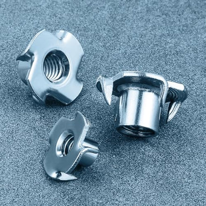 T-Nuts M5x8 (100 pcs), zinc Plated Steel, for Wood, Climbing Holds and cabinets - color: Zinc, size: M5