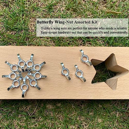 30 PCS 5/16-18 Inch Wingnuts, Quality Carbon Steel Wing Nuts Zinc Plated Fasteners Parts Butterfly Nut, Hand Twist Tighten Hardware Nuts Butterfly Wing-Nut 5/16-18” Assorted Kit - size: 5/16"-18 - Carbon Steel - 30 Pcs