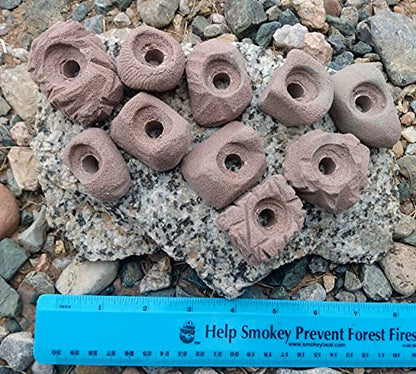 Small Holds Climbing Pack of 10 Bolt-on Holds of Foot and Crimp Size - color: Brown
