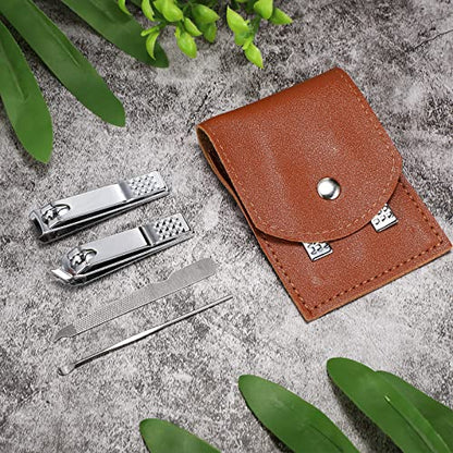 Geosar 12 Sets Manicure Gifts Bulk Nail Clippers Pedicure Kit Stainless Steel Professional Pedicure Grooming Kits Nail Care Tools with Travel Case for Women Men Hand Foot Birthday(Brown) - color: Brown