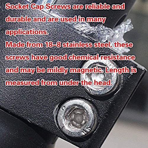 M10-1.5 x 50mm Socket Head Cap Screws Metric, Allen Socket Drive, Stainless Steel 304, Full Thread, Bright Finish, Machine Thread (6 Pcs) - size: M10-1.5 x 50mm