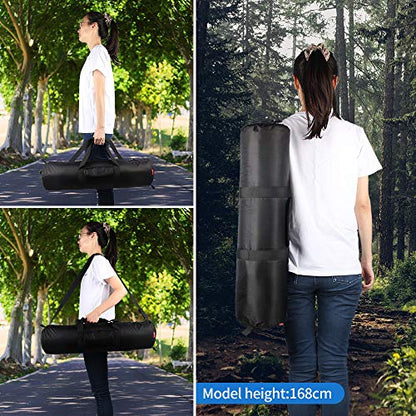 HEMMOTOP Tripod Bag, 25.6x7in Tripod Carrying Case Heavy Duty with Two Zippered Pockets, All Sides Thick Padded Light Stand Bag with Shoulder Strap and Handle for Pool Cue, Speaker Stand -R06518 - size: 25.6" L x 7" D