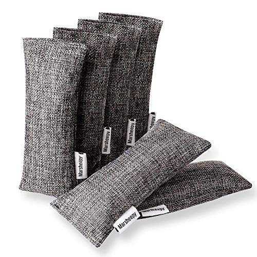 Marsheepy 6 Pack Activated Charcoal Odor Absorber Bags, Shoe Deodorizer insert and Shoe Odor Remover, 100% Natural Shoes Smell Remover，Shoe Odor Eliminatorr (60g X 6 PACK) - color: 6PACK Gray