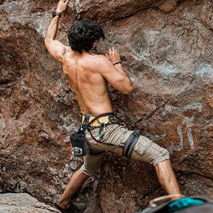 Chalk Bag, Rock Climbing, Bouldering, Adjustable Belt, 2 Zippered Pockets, Brush Loops, Weightlifting, Gymnastic, Crossfit