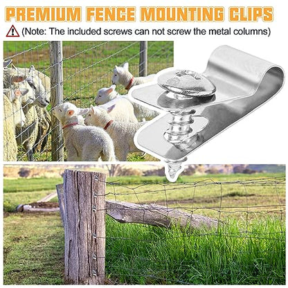 120 Pcs Fence Wire Clamps Stainless Steel Fencing Mounting Clips With120 Pcs Stainless Steel Screws for 12-16 Gauge Welded Wire to Wood, Metal or Vinyl Fence(X120 Kit) - size: x120 Pcs
