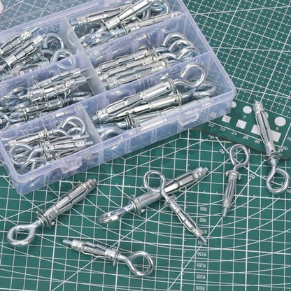 Swpeet 46Pcs M4x32mm M4x38mm M5x37mm M5x52mm M6x52mm M6x65mm O-Shape Heavy Duty Hollow Wall Anchor Set, Hollow Drive Wall Anchor Screws Assortment Kit for Drywall Hollow Wall Plaster Walls