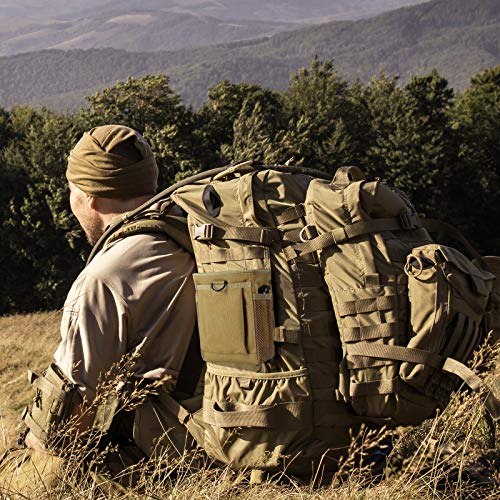 FRTKK Tactical Molle Drawstring Magazine Dump Pouch Outdoor Ammo Pouch, Adjustable Military Utility Belt Fanny Hip Holster Bag - color: 2 Pack-Tan