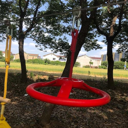 Ninja Steering Wheel for Kids Obstacle Course Backyard | Ninja Course Slackline Accessories for Outdoor Fitness Playground, 360° Rotating Swing Set, Steering Wheel Toy, CPSC Approval - size: Ninja Wheel