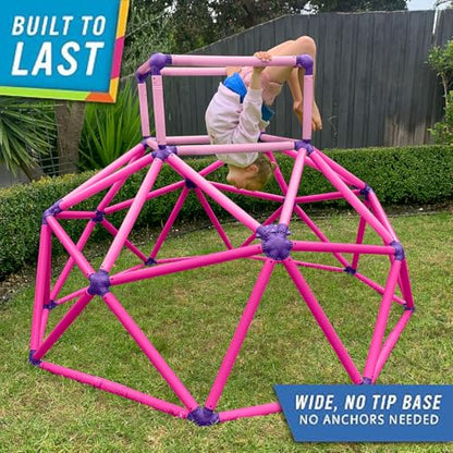 Eezy Peezy Climber with Top - Active Indoor Outdoor Play Set Climbing Dome Equipment Toys - Fun for Kids Ages 3 to 6 Years Old, Pink - color: Pink