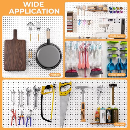 INCLY 4/6 Inch Pegboard Hooks, 36 Pack Heavy Duty Double Arm Peg Board Straight Hooks, Peg Board Tool Hangers Fit for 1/4" Pegboard Garage Hanging Tools, Craft Organizing, Kitchen, Store - color: Silver