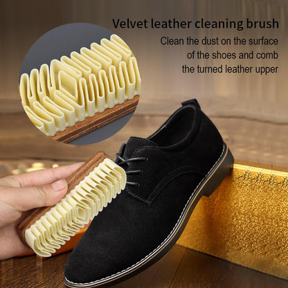 MAXIMILIAN Shoe Shine Brush Kit 3Pcs Suede Brush Solid Wood Shoe Brushes | Horsehair Shoe Brush for Polishing,Crepe Suede Brush,Leather&Suede&Nubuck Shoe Cleaning kit,Remove Stains Spots Restore Suede