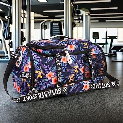 Gym Duffle Bag Backpack with Shoe Compartment,4 ways Travel Backpack for Women and Men,Multi-Functional Weekender bag with Waterproof Layer&Laptop Compartment for Fitness, Travel,Camping - color: Orange