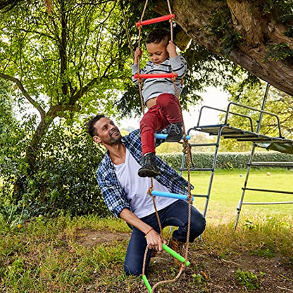 12 Ninja Tree Climbing Holds for Tree Climber, Tree Climbing Kit with 6.6FT Rope Ladder for Outdoor Ninja Warrior Obstacle Course Training - style: Rope Ladder+Tree Holds