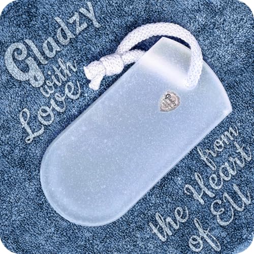 Czech Glass Foot File Callus Remover – Double Sided Etched, Different Grit Coarse & Fine Surfaces for Hard Skin & Cracked Heels, Professional Pedicure Tool, Washable Reusable, Made in EU