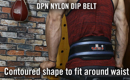 USI UNIVERSAL Dip Belt, DPL Dip Belts With Chain & Snap Hook, Padded Nylon & Metal Construction, Contoured Shape To Fit Around Waist, Weight Capacity (Dips) 60kg, 6" Padding