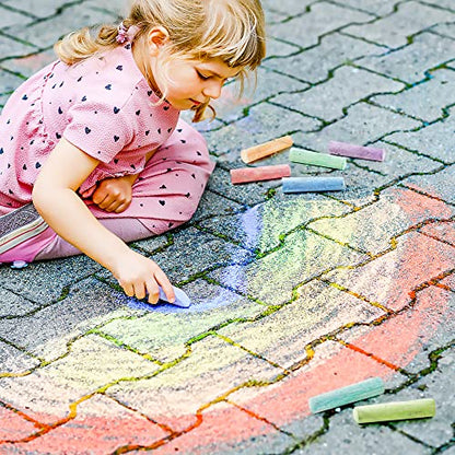 feela 168 Pack Sidewalk Chalk, Sidewalk Chalk Set For Kids Jumbo Chalk Bulk, Great for Kids Family, Paint on Sidewalk Wall School Driveway Blackboard Street Playground, 14 Colors - color: 168 pack