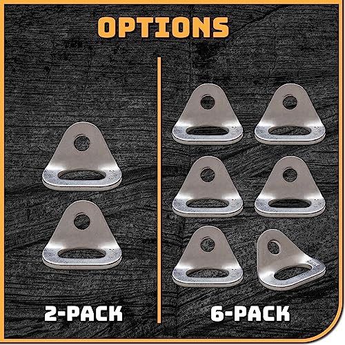 26kN Climbing Wall Bolt Hanger/Anchor/Tiedown for 3/8" Screw/Bolt Ideal for Rock Climbing and Home Gyms, Hammocks, Trailer Tie-Downs. Robust, Load-Bearing Steel Tie-Off - size: Six-Pack
