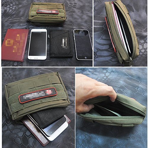 Molle Pouches, Tactical Admin Pouch Compact EDC Utility Gadget Gear Pouch Military Carry Accessory Belt Hanging Waist Bag - color: black-7"(L) * 5.1"(H)
