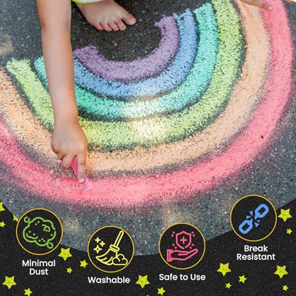 Officygnet 288 Counts Mini Chalk Set for Kids, Bulk Non-Toxic Chalkboard Chalk for Boys Girls 3+, Back to School Supplies, Goody Bag Fillers, Classroom Prizes Gifts, Easter Basket Stuffers (24 Boxes)