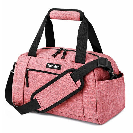 Noozion 14 inch Small Gym Bag for Women & Men, Lightweight Carry On Mini Duffle Bag with Multiple Pockets, Sports Bag for Travel and Workout. - color: Rose Pink