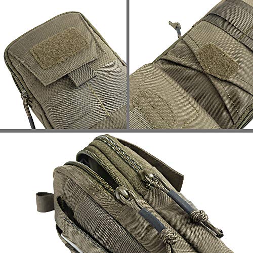 EXCELLENT ELITE SPANKER Tactical Molle EDC Pouch with Cellphone Pouch | Molle admin pouch,molle utility pouch,tool pouch,Organizer Nylon Belt Waist Bag - color: Ranger Green