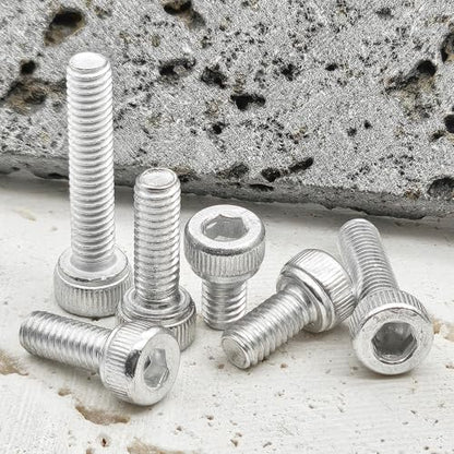 M4 x 6mm Hex Socket Head Cap Screws Bolts,6063 Aluminum Alloy Socket Head Cap Bolt Fasteners,Silver(20Pcs) - size: M4 x 6mm